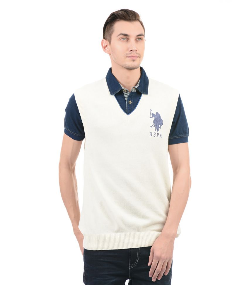 us polo white sweater