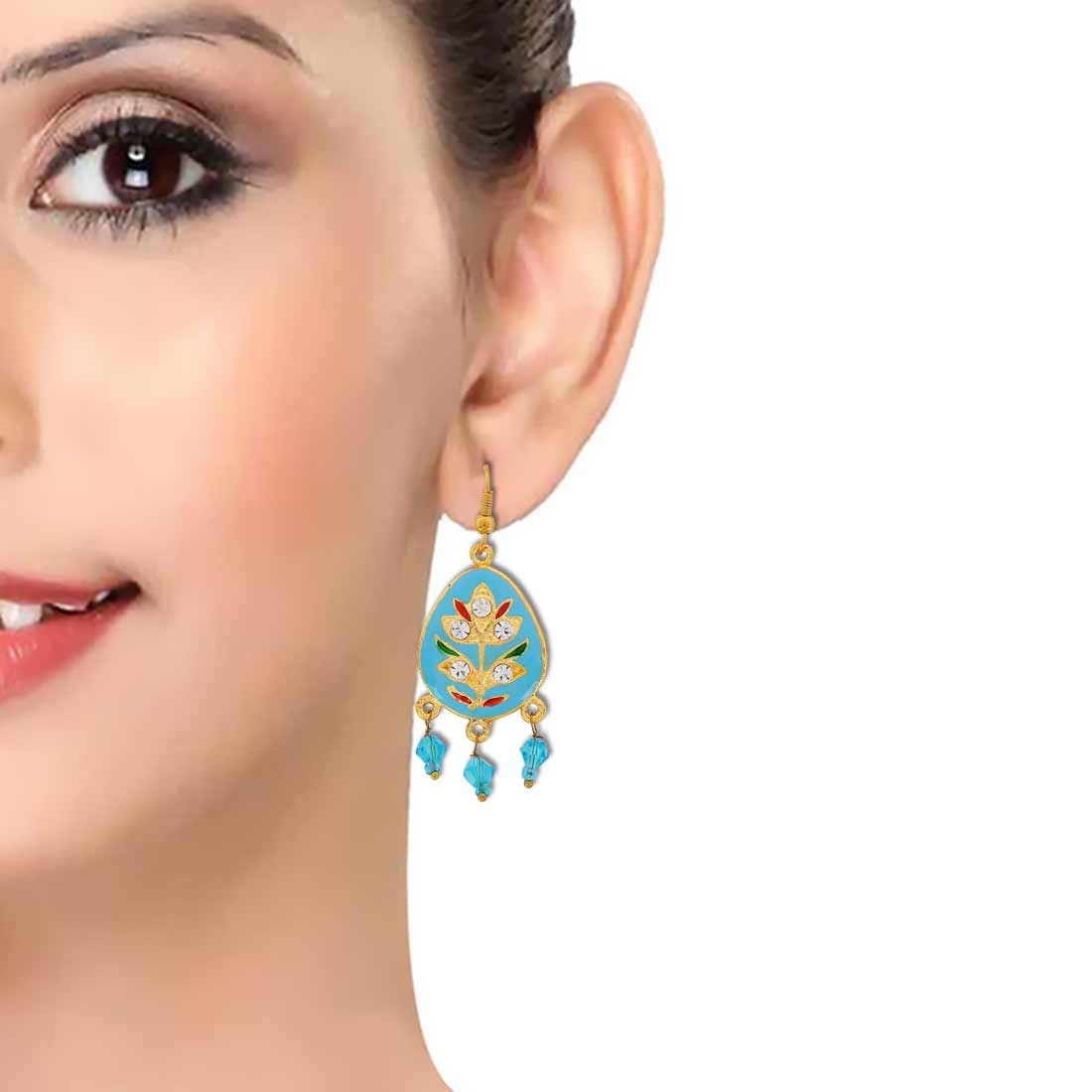 Meenakari earrings price Clearance