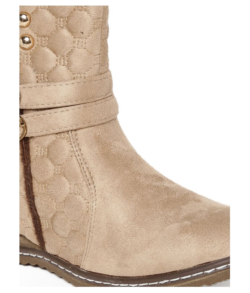 short beige ankle boots