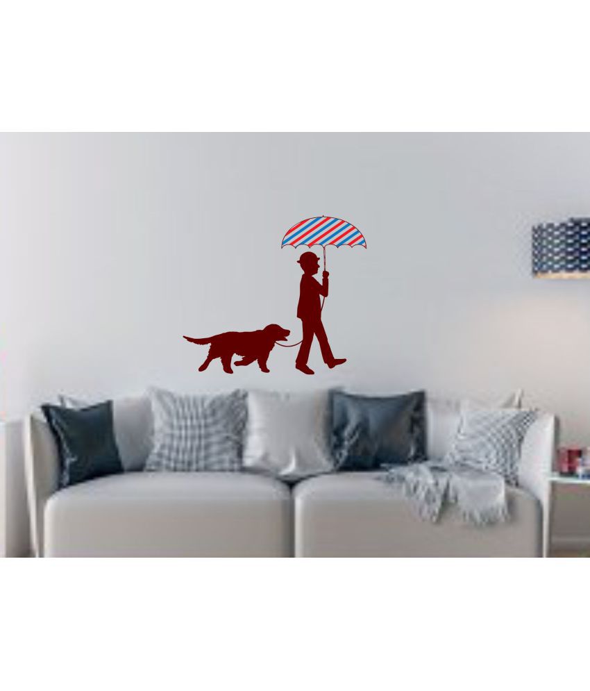     			Decor Villa Dog & Men Animals Theme PVC Sticker