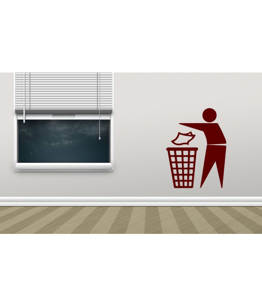     			Decor Villa Use Dustbin Super Hero Theme PVC Sticker