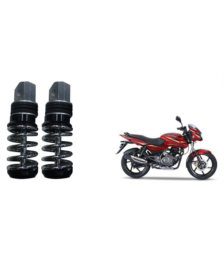 Autonity Coil Spring Style Bike Foot Pegs / Foot Rest Set Of 2 Black