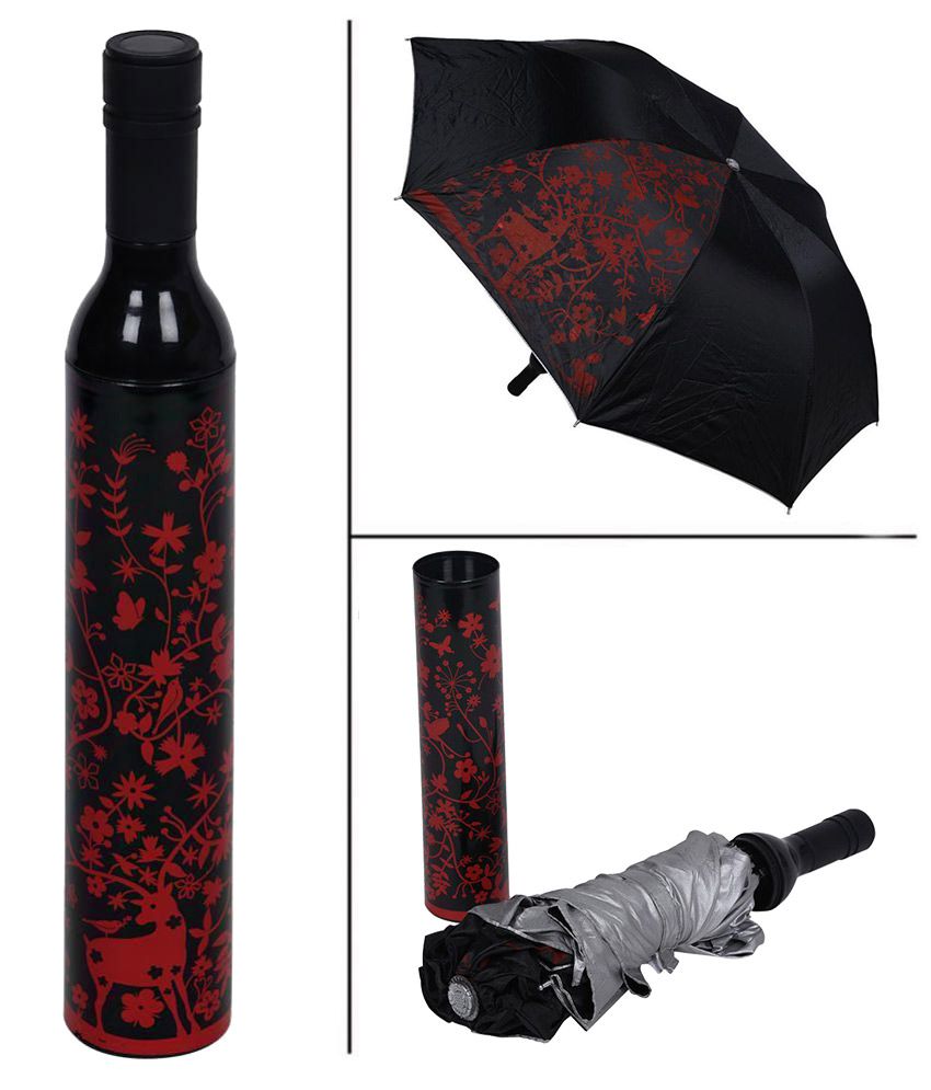     			Home Story Fashionable Wine Bottle Black 110 cm Travel Umbrella