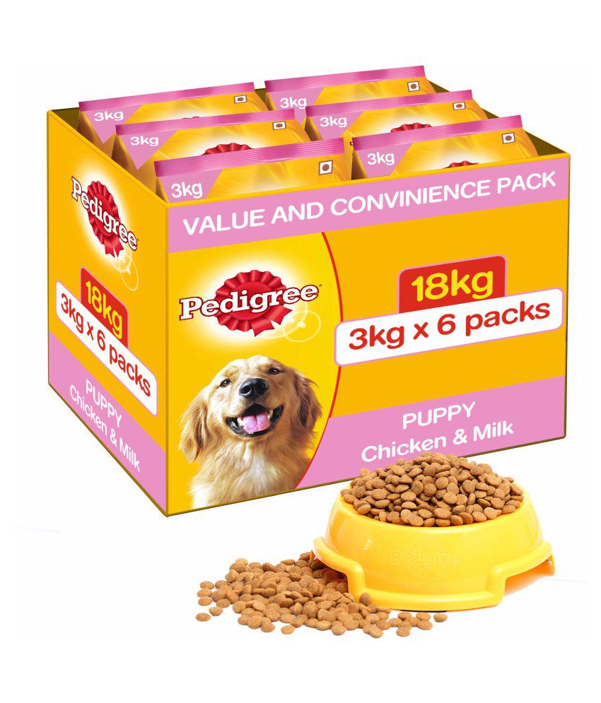 Pedigree Dry Dog Food, Chicken & Milk for Puppy, 3 kg