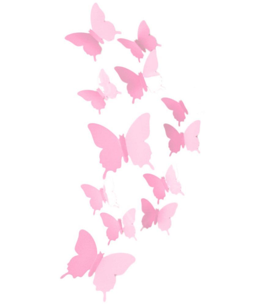     			Jaamso Royals Pink Butterfly Nature Theme PVC Sticker