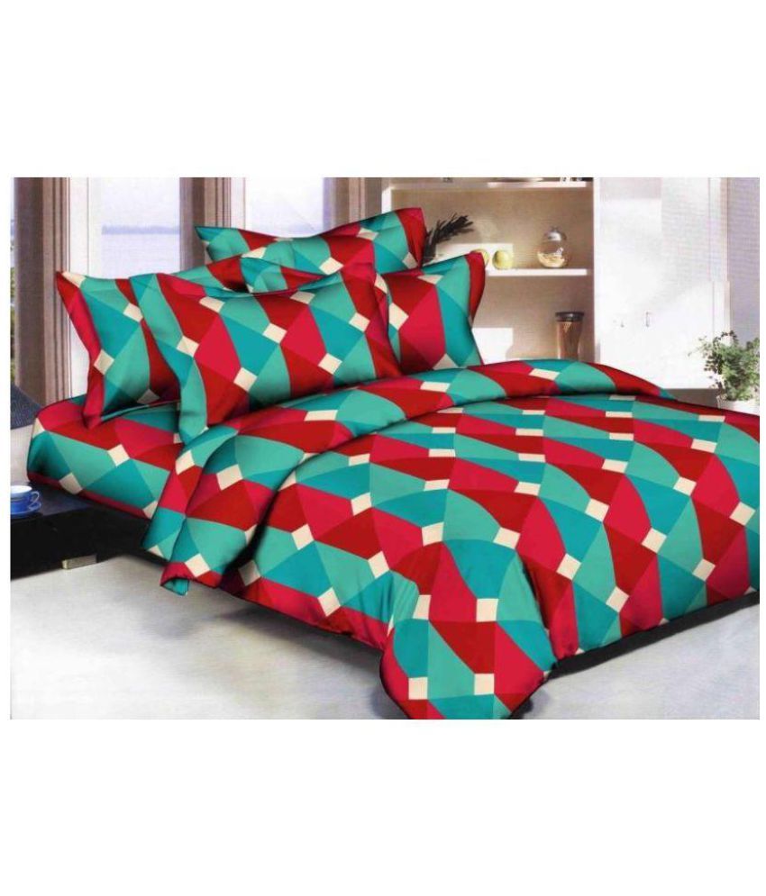 Multitex Poly Cotton Double Bedsheet with 2 Pillow Covers Buy