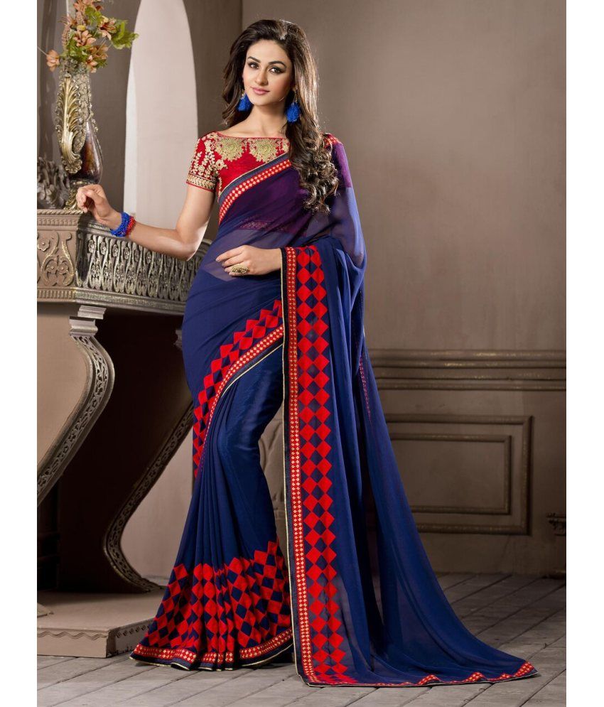 georgette saree frock design