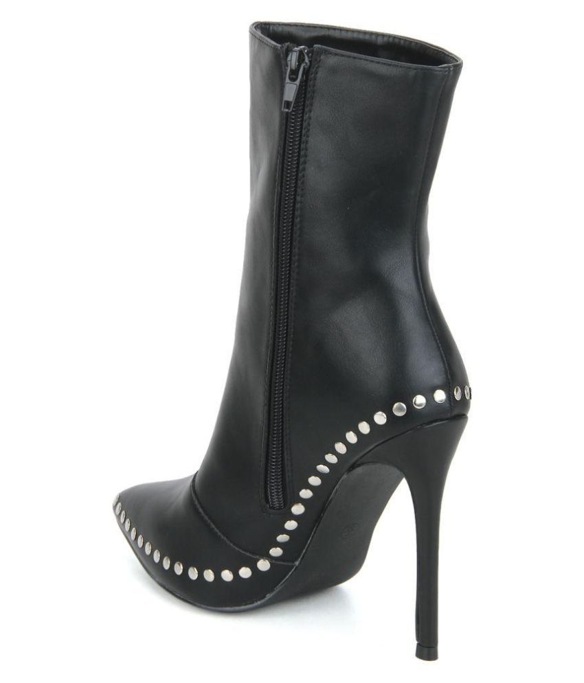 truffle collection chunky chelsea heeled ankle boots in black