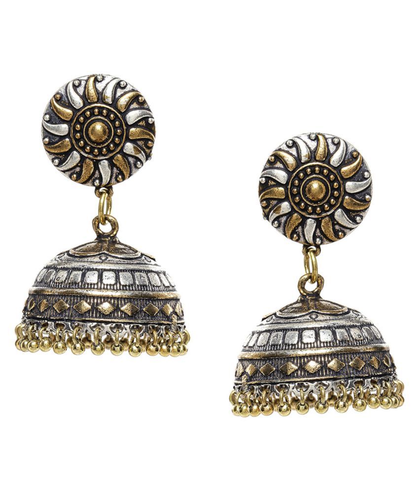 Rubans Dual Tone Metal Jhumki - Buy Rubans Dual Tone Metal Jhumki ...