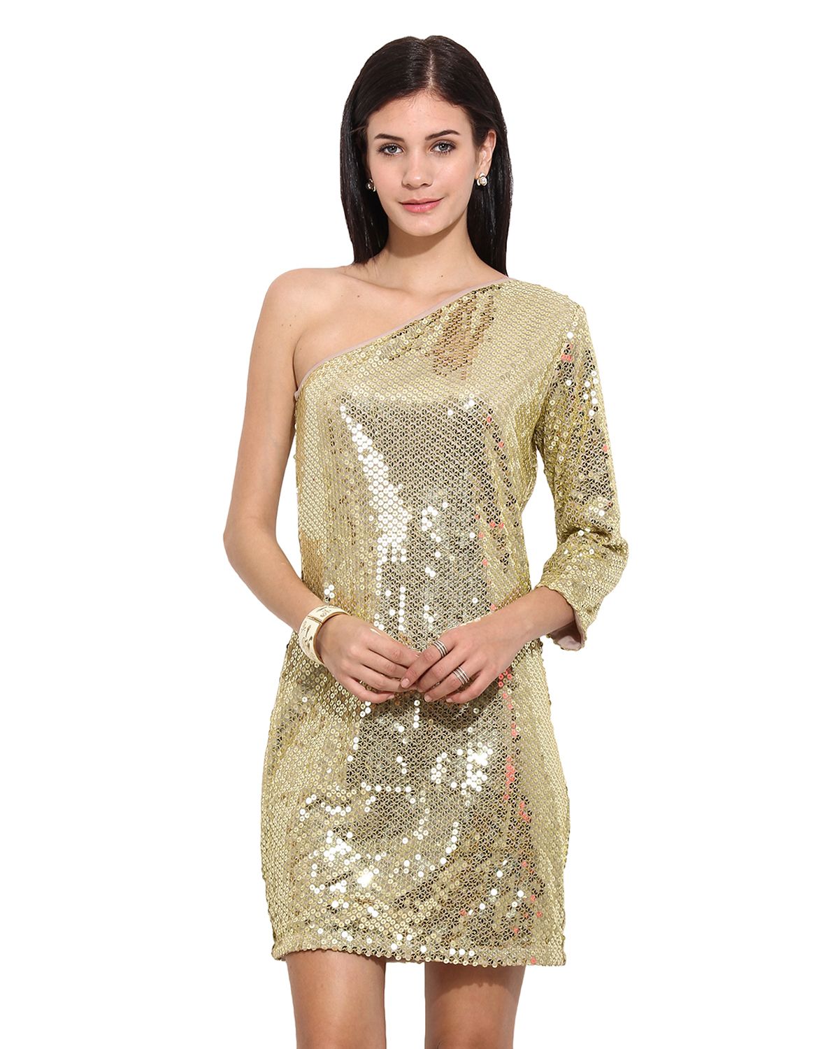 net golden gown