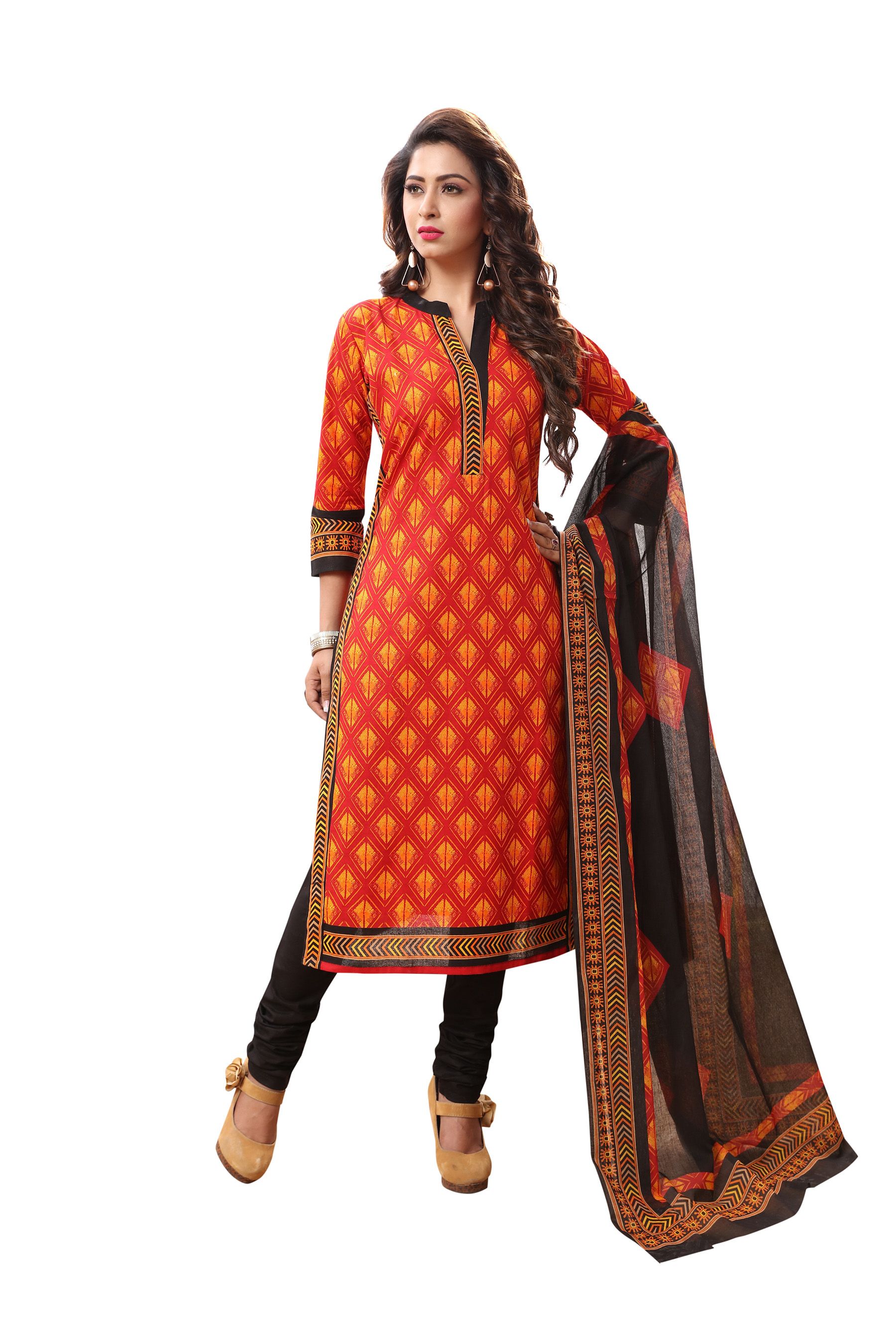 AMP IMPEX Red Cotton Dress Material Buy AMP IMPEX Red Cotton Dress