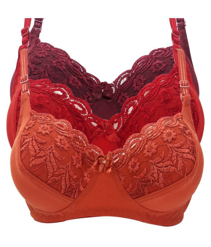 Buy Pixelfox Cotton Minimizer Bra Pink Online at Best Prices in India