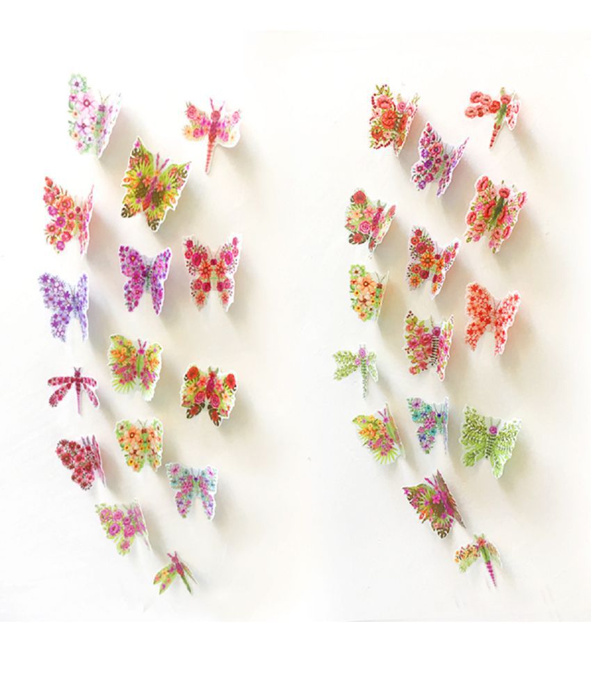     			Jaamso Royals Multicolor 3D Butterflies Nature Nature PVC 3D Sticker