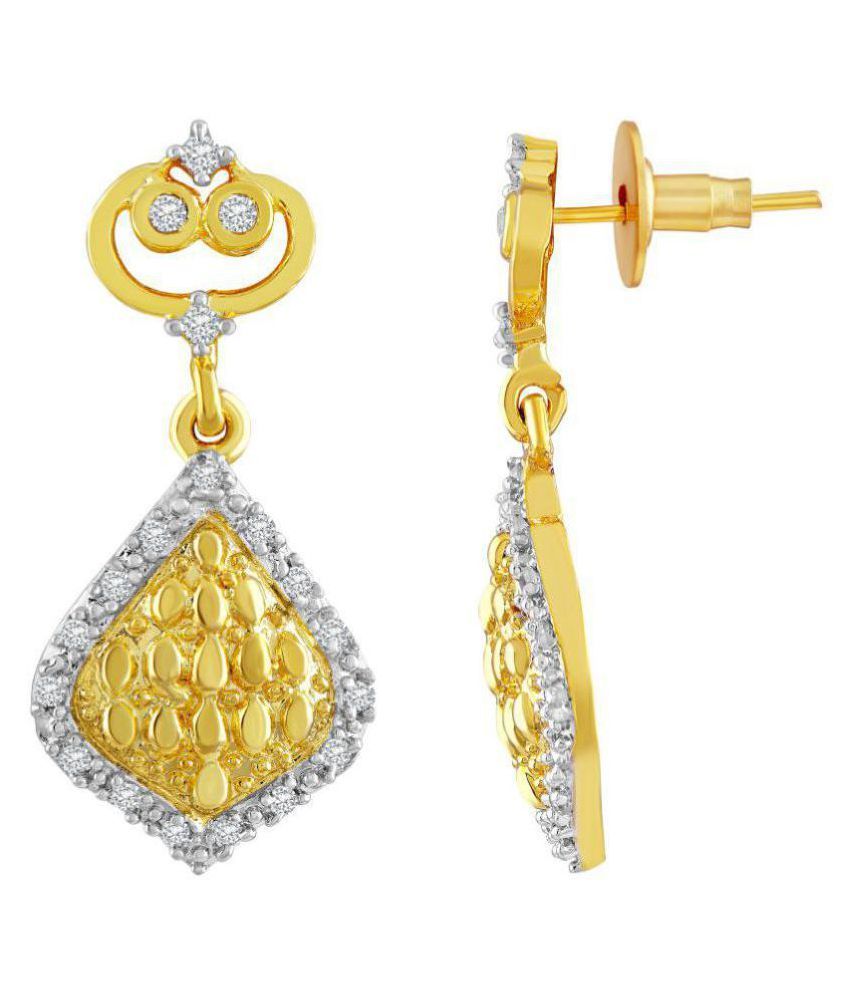     			Asmitta Pretty American Diamond Gold Plated Dangle Earring For Women