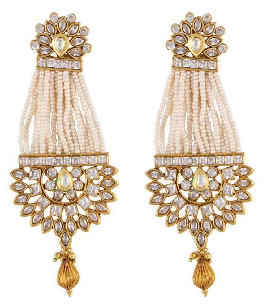 Aradhya Stylish High Quality Traditional Kundan Chandbalis Earrings For ...