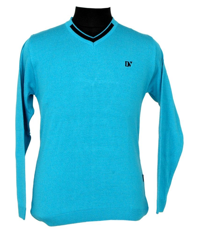 turquoise v neck sweater