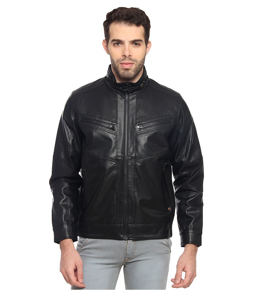 DUKE Black Leather Jacket - Buy DUKE Black Leather Jacket Online at ...