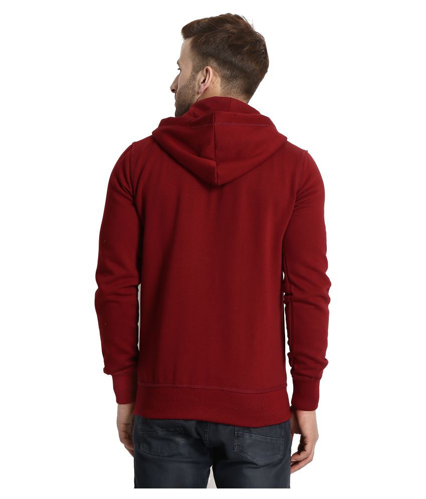Tinted Maroon Hooded Sweatshirt - Buy Tinted Maroon Hooded Sweatshirt Online at Low Price in 
