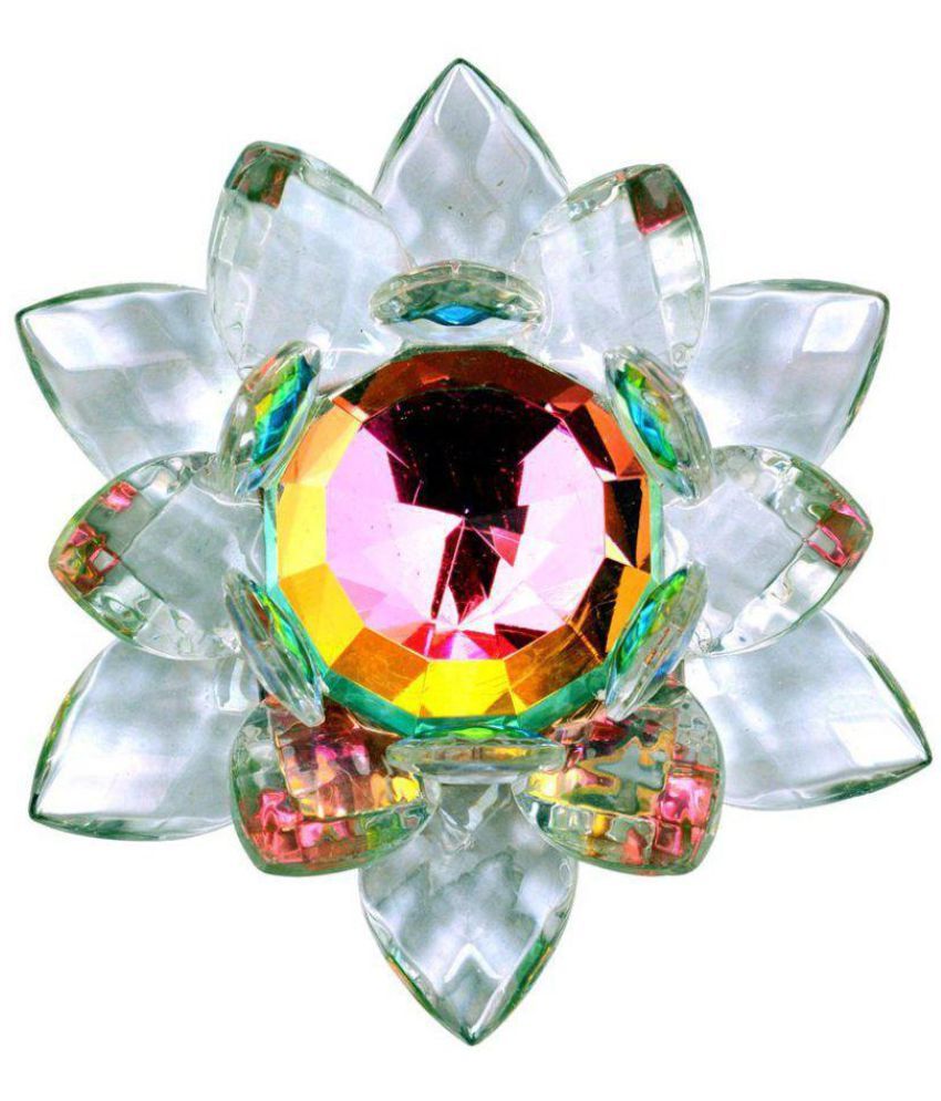     			Sagar Collection White Glass Big Crystal Lotus