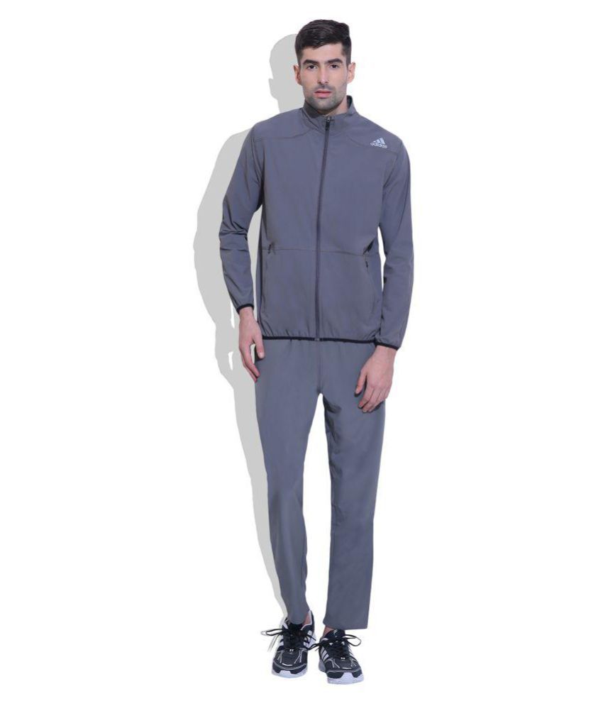 Adidas Grey Polyester Terry Windcheater - Buy Adidas Grey Polyester ...