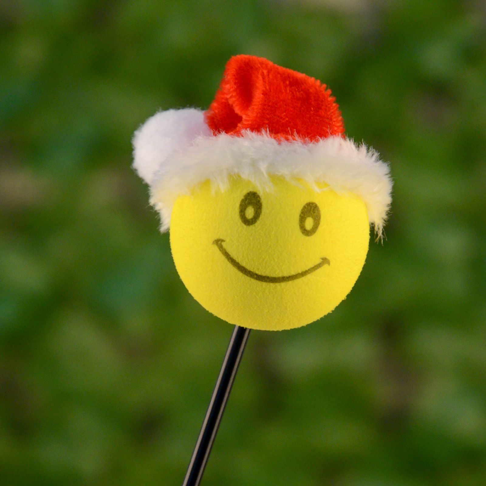 WowObjects Mayitr Cartoon Ball Car Aerial Pen Topper Smiley Happy Face Christmas Santa Claus Antenna Topper Foam for Car Roof