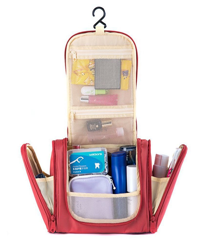     			Everbuy Red Travel Make-up bag Cosmetic Bag Toiletry Bag