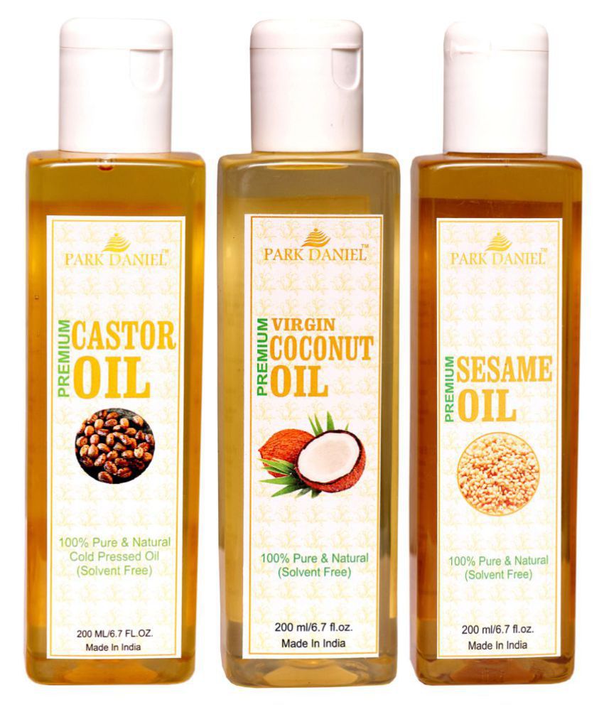     			Park Daniel Coconut, Sesame & Castor Oil(600 ml) 100% Pure & Natural 200 ml Pack of 3