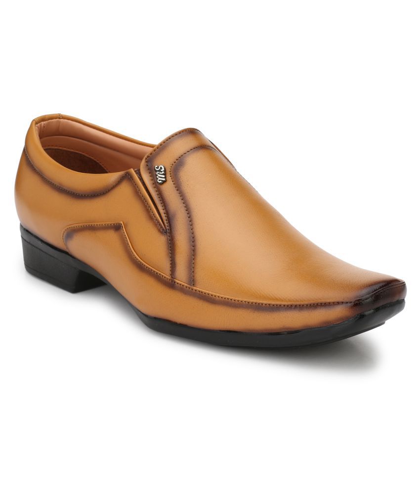 Artificial Leather Tan Formal Shoes 