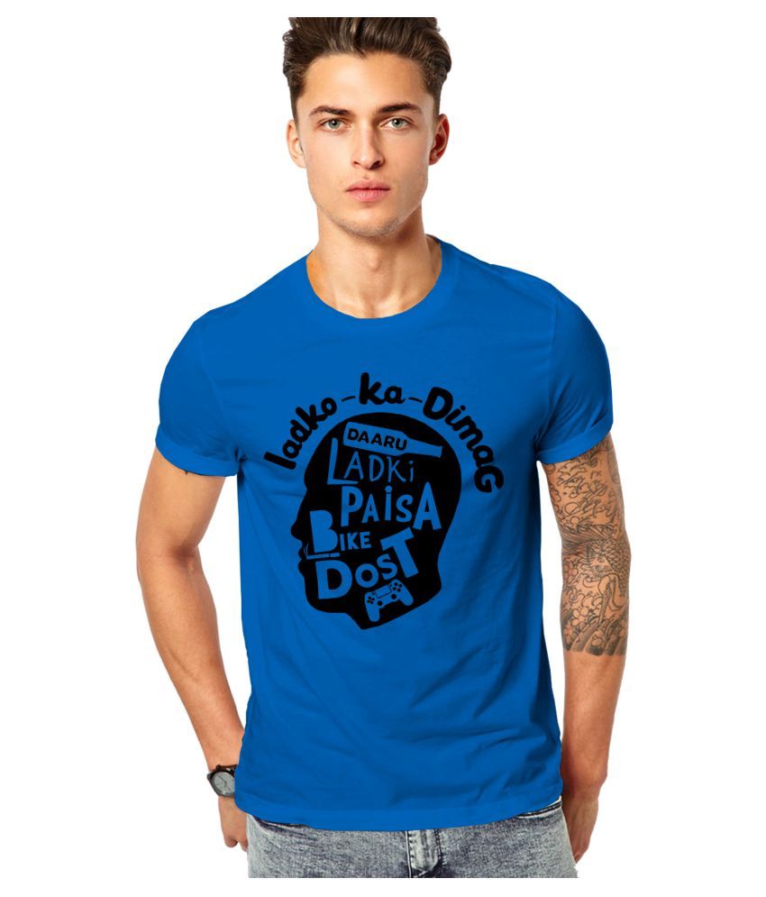 AROD Blue Round T-Shirt - Buy AROD Blue Round T-Shirt Online at Low ...