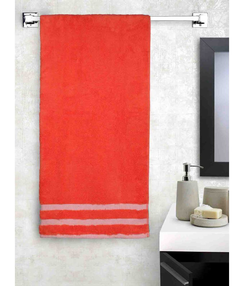 Mafatlal Single Cotton Bath Towel Orange Buy Mafatlal Single Cotton