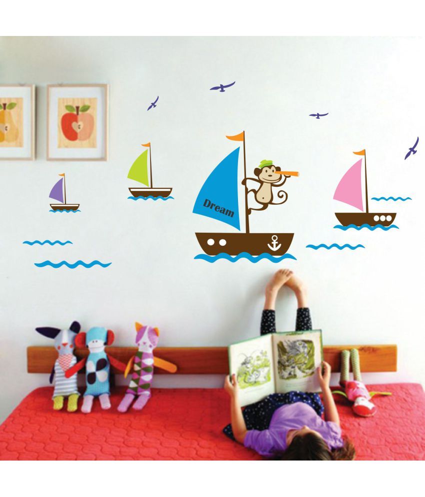     			Decor Villa Monkey in ship Cartoon Characters Cartoon Characters PVC Sticker