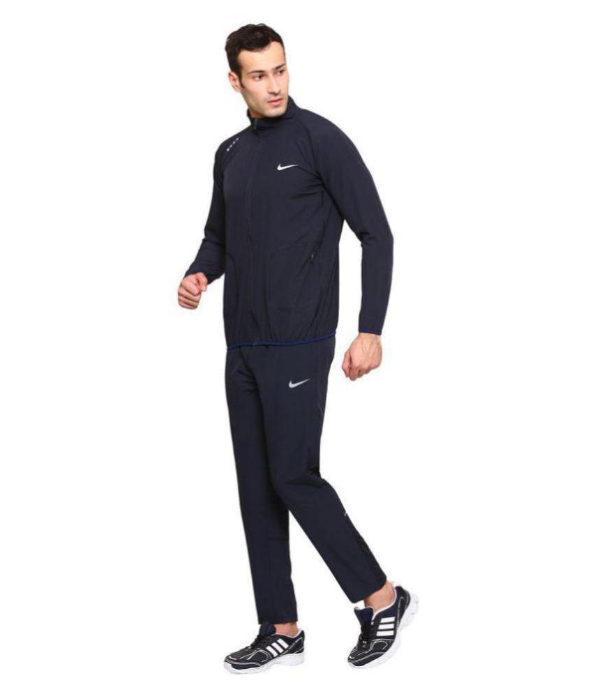 nike black polyester lycra tracksuit