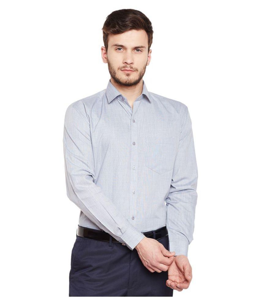 kleren chapell men's grey regular fit formal shirt