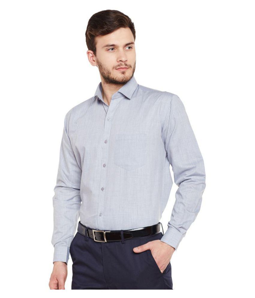 kleren chapell men's grey regular fit formal shirt