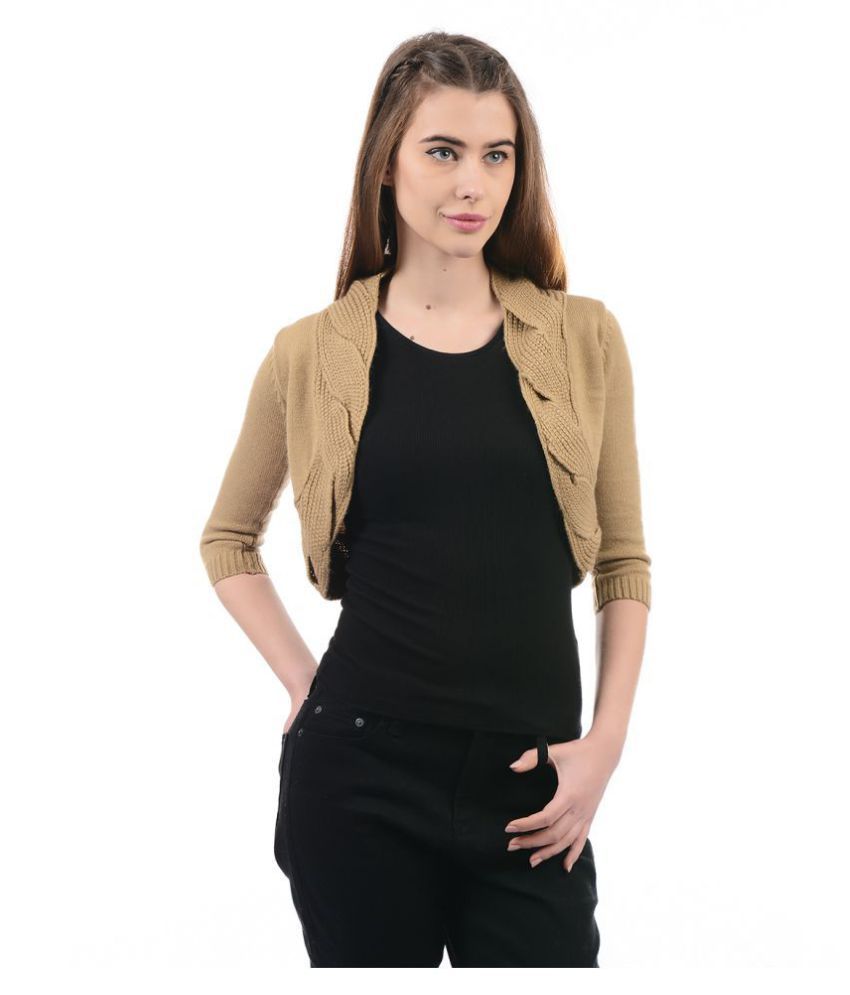 Buy Species Woollen Shrugs - Tan Online at Best Prices in India - Snapdeal