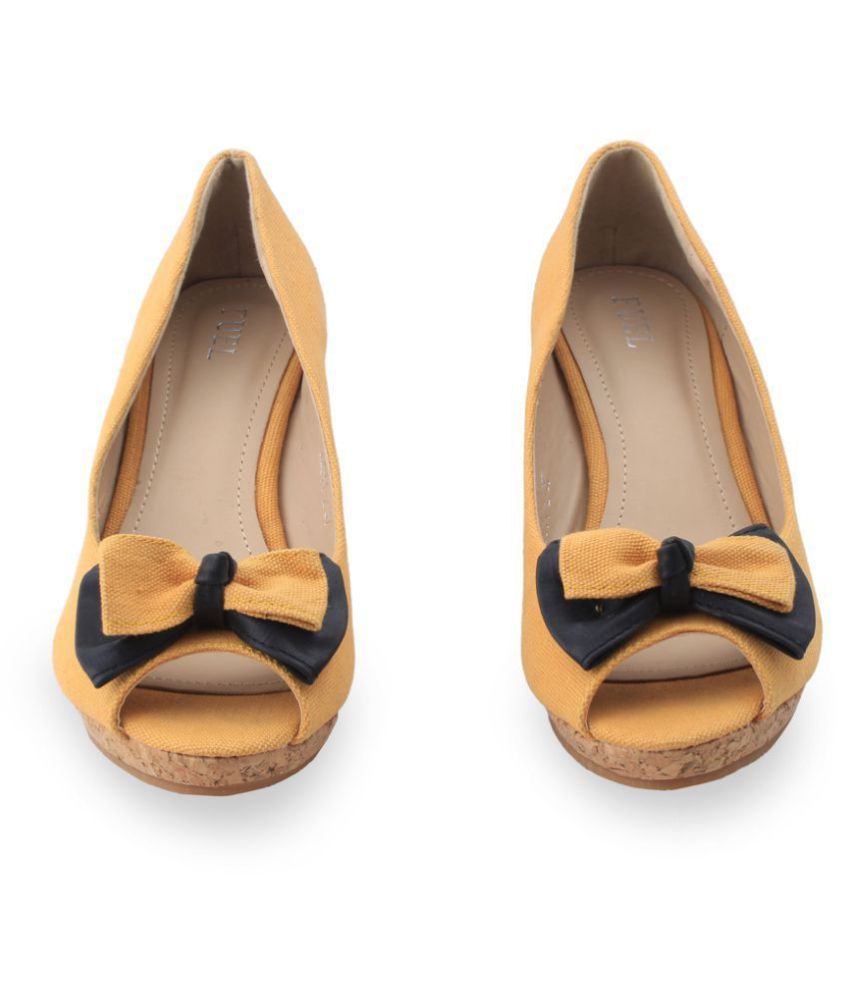 wedge heels yellow