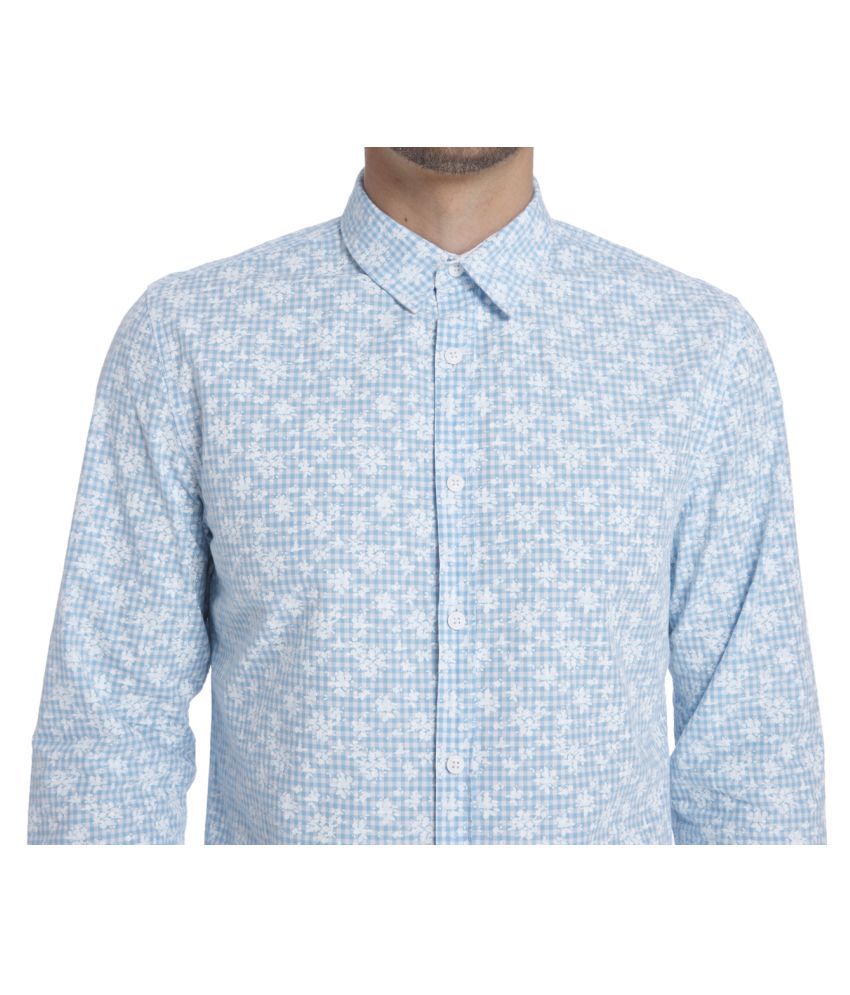 jack and jones blue and white shirt