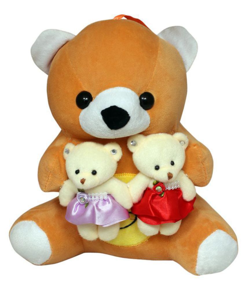     			Tickles Brown Teddy with Baby Soft Stuffed Plush Animal Toy for Kids(Color: Brown Size: 30 cm)
