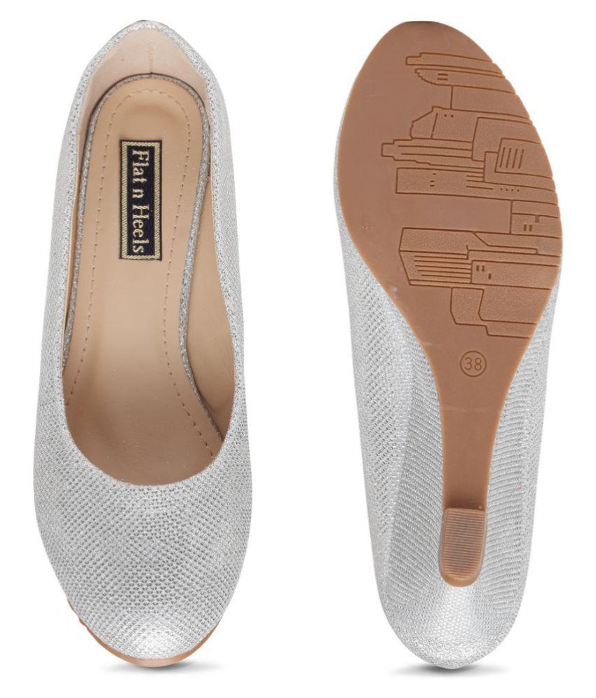 silver flat wedges