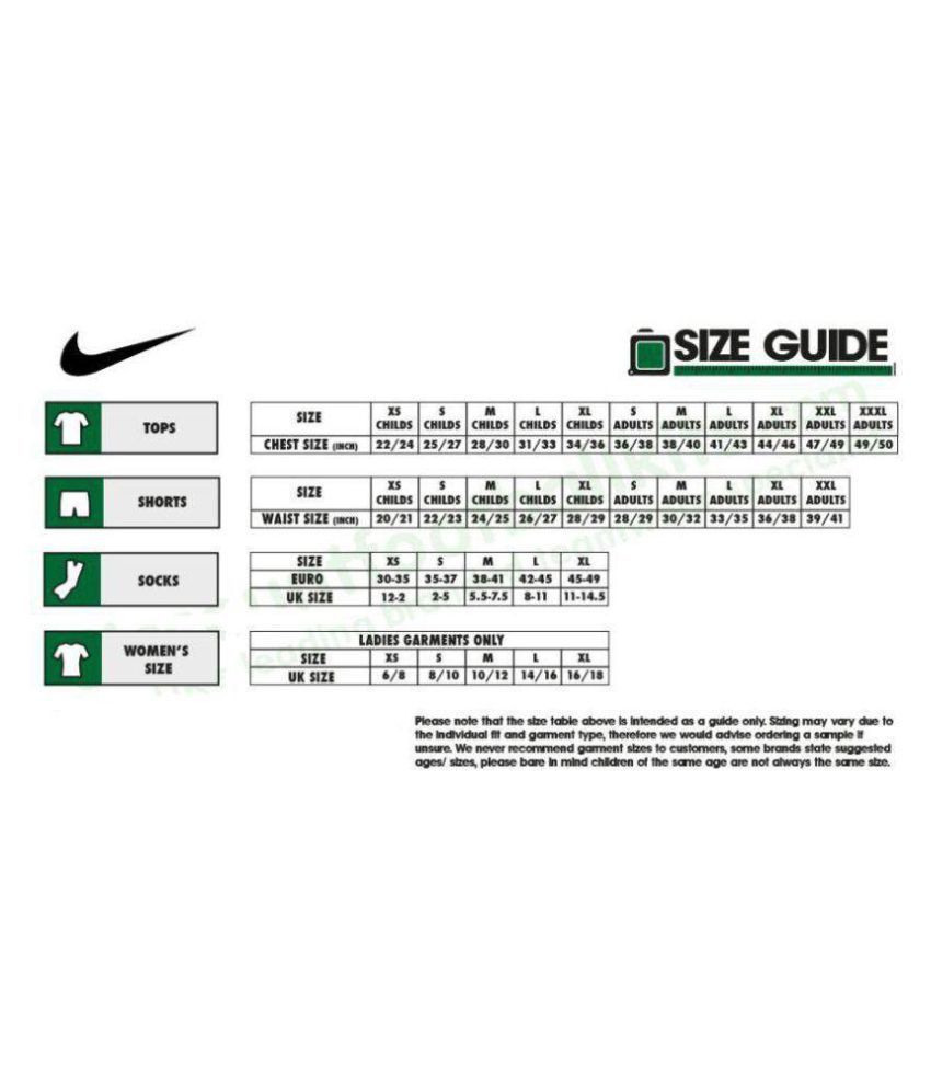 nike size chart track pants