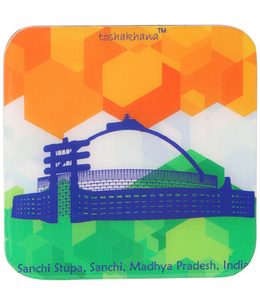 toshakhana MDF Sanchi Stupa Sanchi MP India Wood Fridge Magnet - Pack of 1