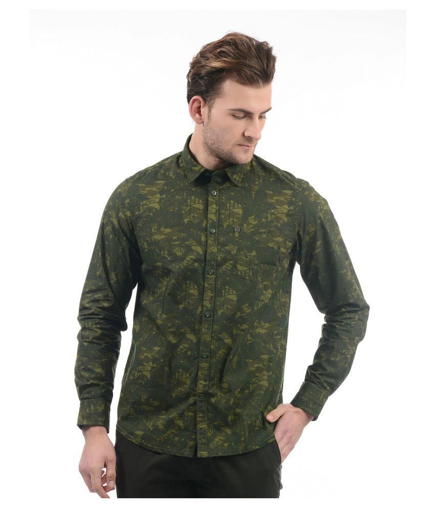 pretty green slim fit shirt