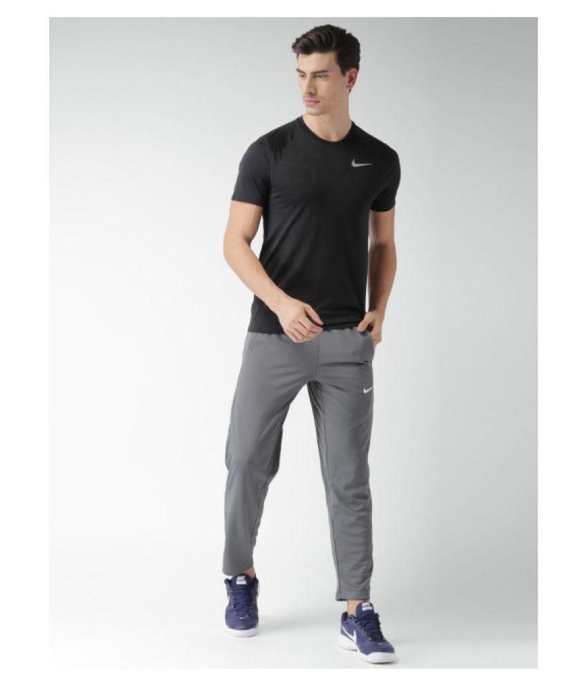 nike grey polyester lycra trackpants