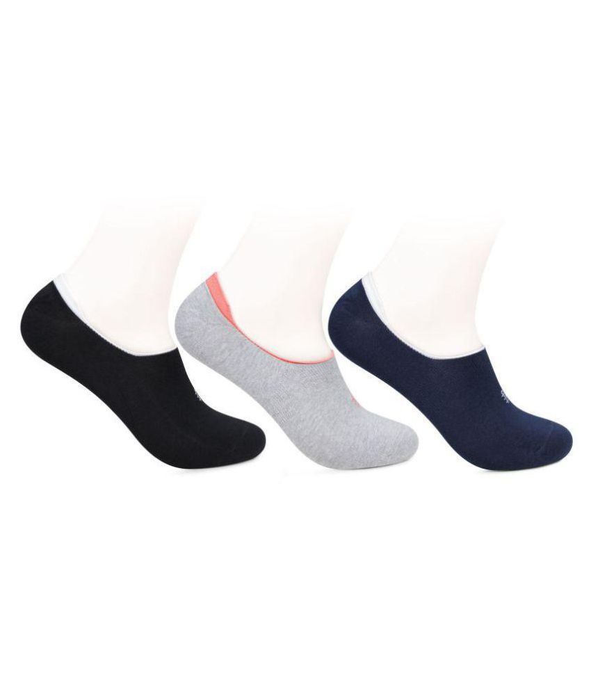     			Bonjour - Cotton Men's Solid Multicolor No Show Socks ( Pack of 3 )