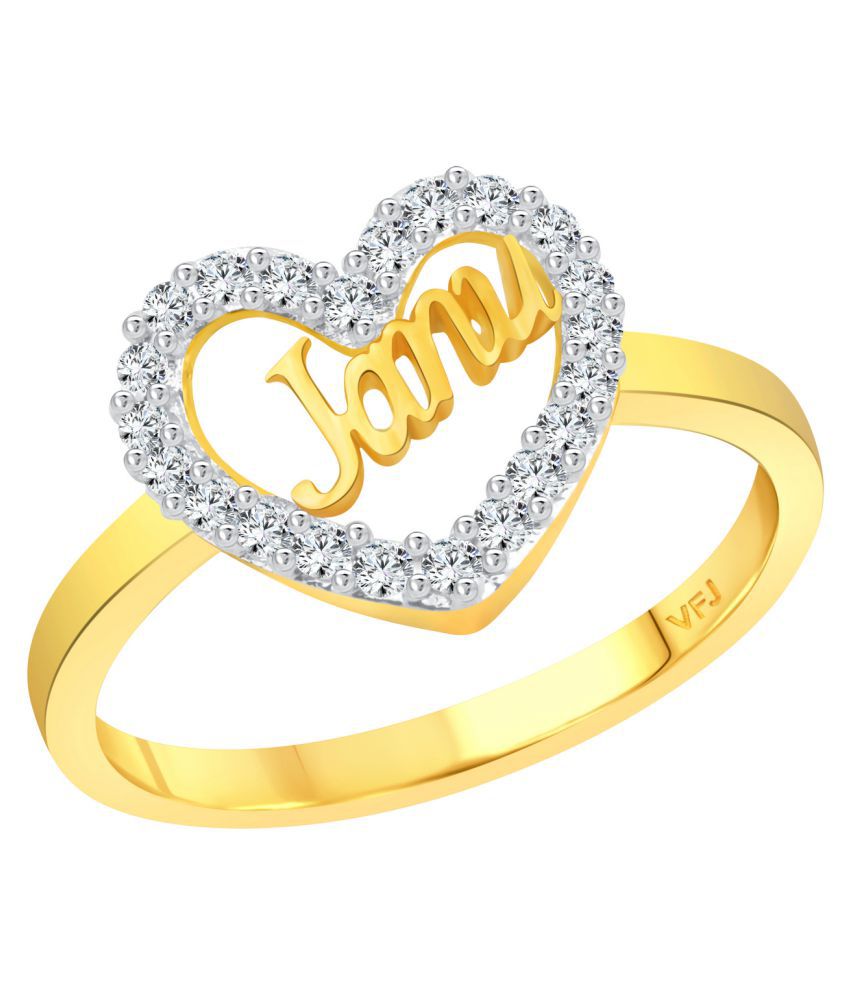     			Vighnaharta My Love "JANU" CZ Gold and Rhodium Plated Alloy Ring for Women and Girls - [VFJ1296FRG16]