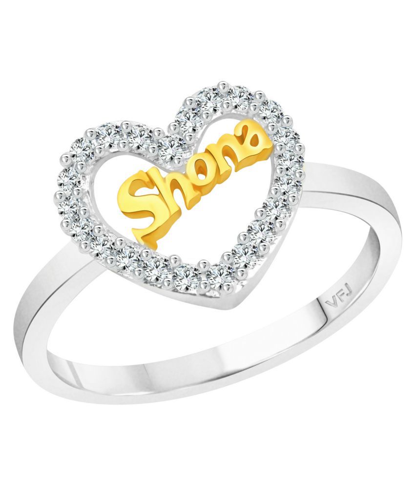     			Vighnaharta My Love "SHONA" CZ Rhodium Plated Alloy Ring for Women and Girls - [VFJ1298FRR14]
