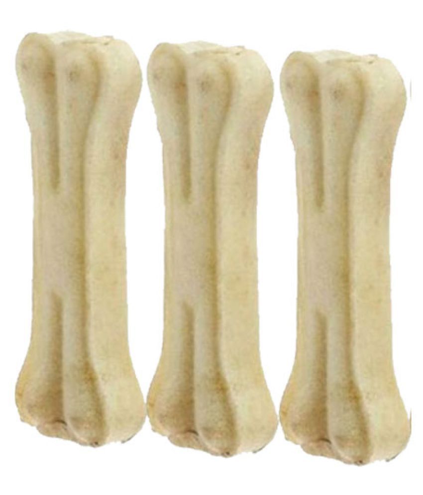DELICACY PET FOOD Bones White Dog Chew 8 Inch Pack of 3 Dry All NonVeg
