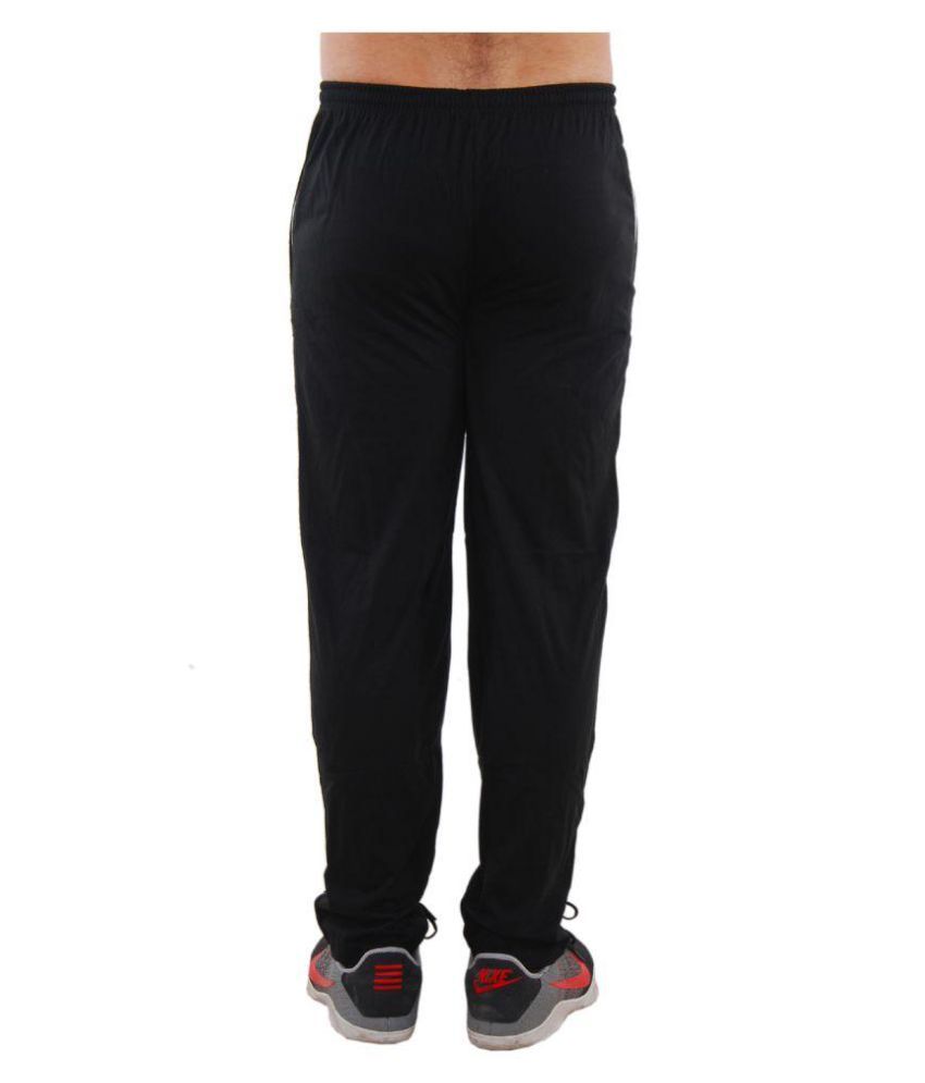 black cotton track pants