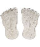 Kesar Zems Mercury Parad Maa Laxmi Charan Paduka Set (5 cm x 2.5 cm x 0.5 cm, Silver)