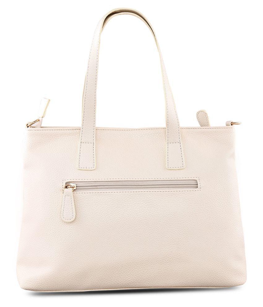 Lavie White Faux Leather Tote Bag - Buy Lavie White Faux Leather Tote ...